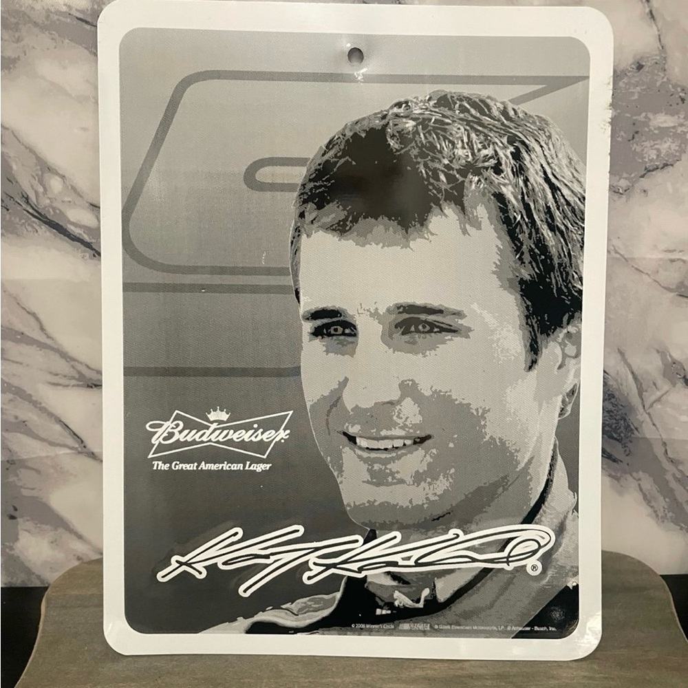 Budweiser Kasey Kane Sign - Black and White Portrait